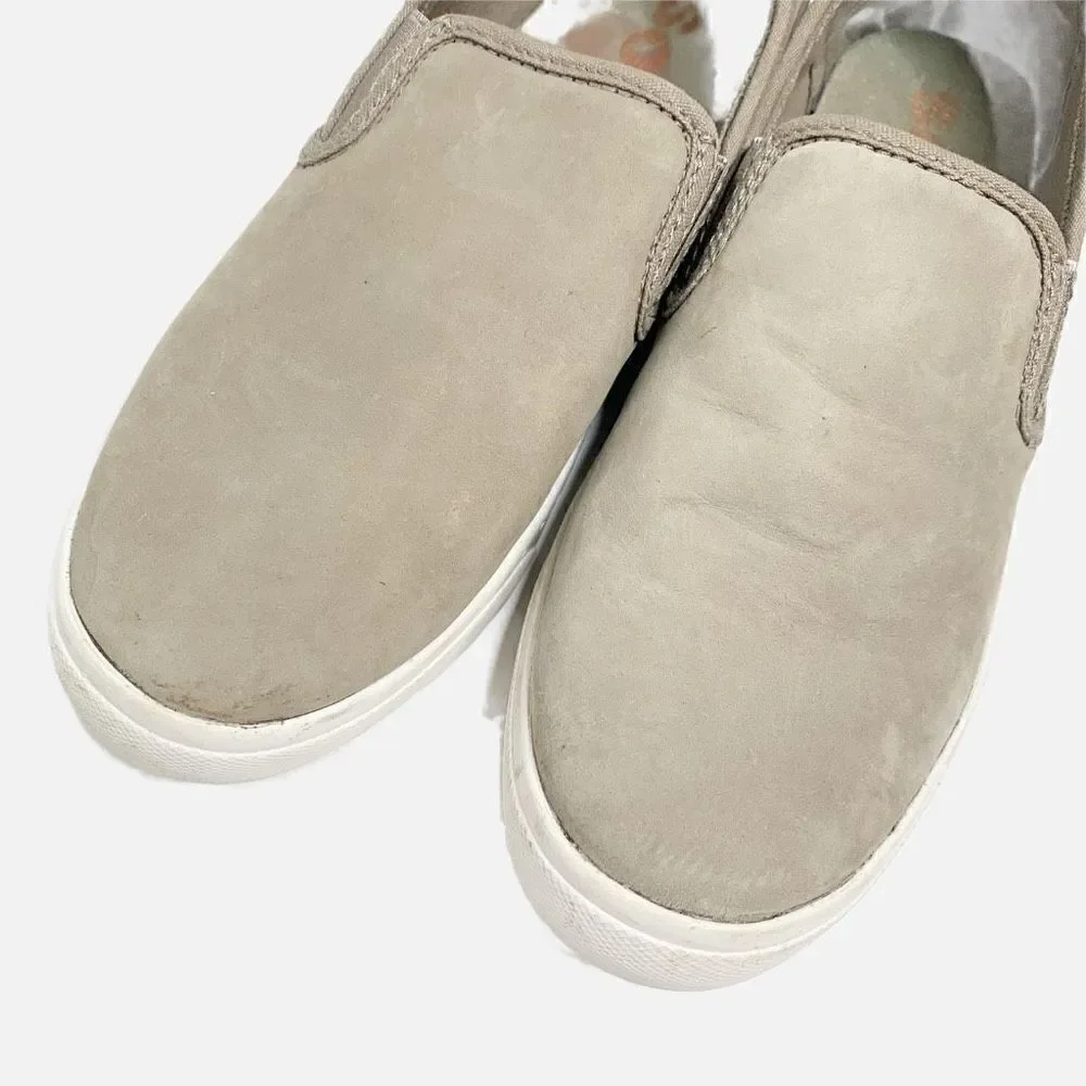 Sorel Campsneak Gray Green Suede Leather Slip On Flats Sneakers Women’s Size 8.5